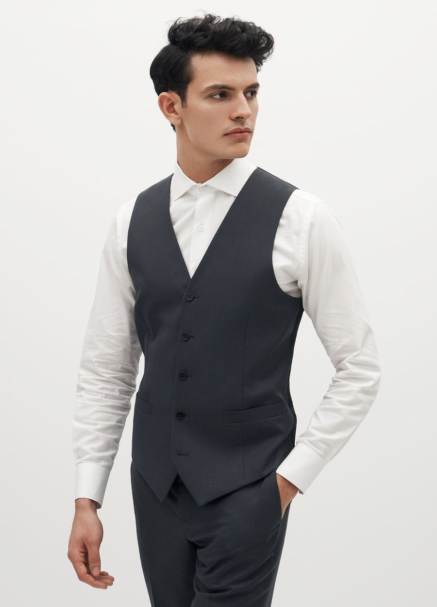 Mens Charcoal Grey Suit | Gentleman Notch Lapel Suit