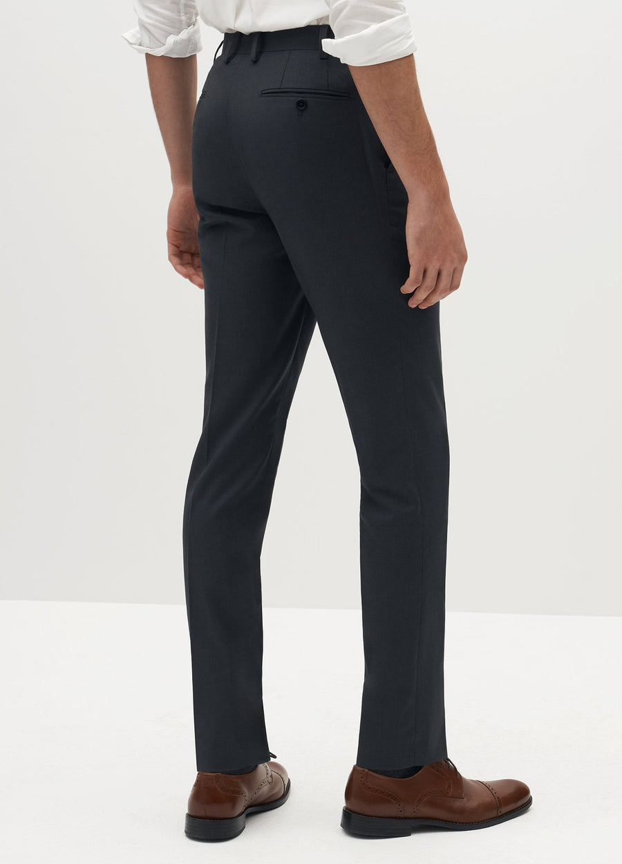 Charcoal flat-front stretch regular fit Women Dress Pants