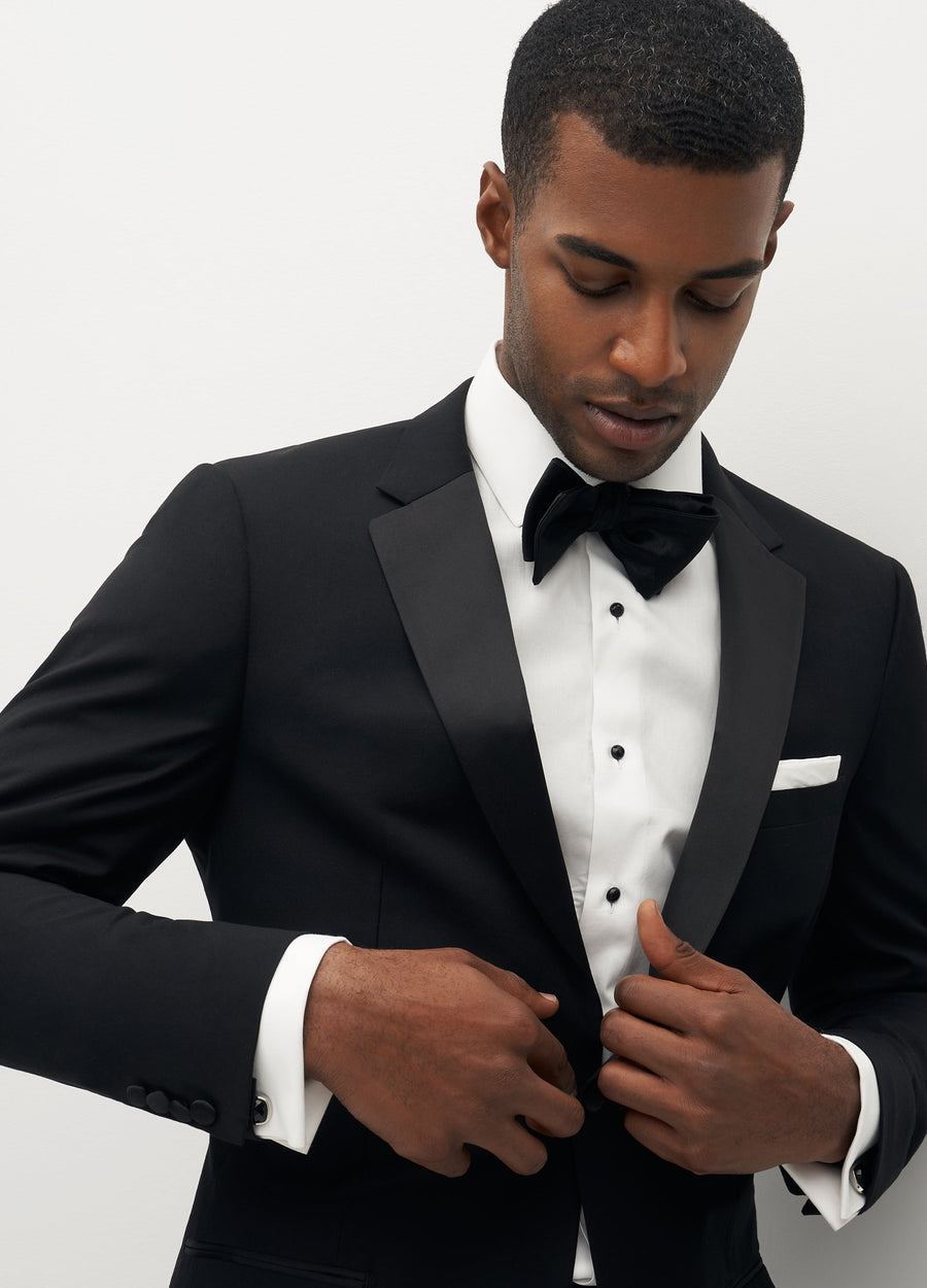 Men's Classic Black Shawl Lapel 3-Piece Tuxedo - Sleek Wedding and