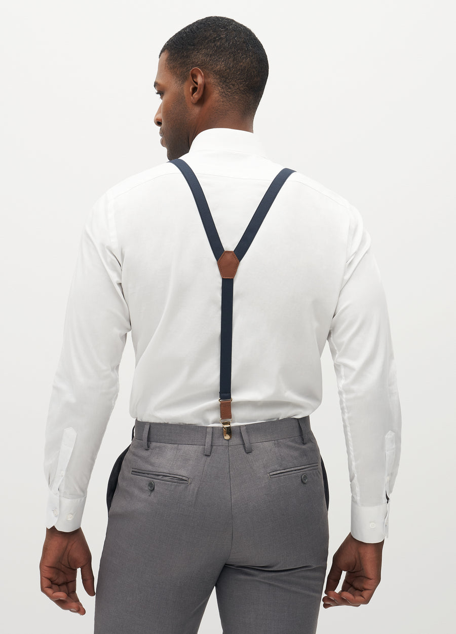 Classic Navy Blue Suspenders | OSFA