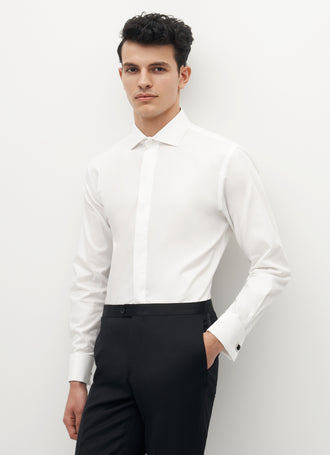 MEN'S SATIN WHITE DRESS SHIRT | Platini Jeans – Platini Fashion