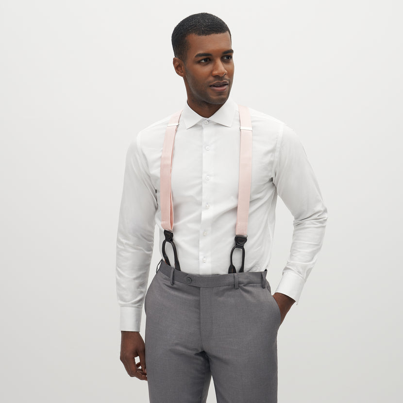 Grosgrain Solid Blush Pink Suspenders