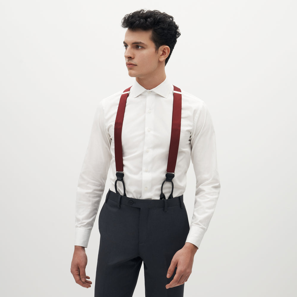 Vintage Leather Suspenders Braces Retro British Trouser Straps 3 Clips Men  Gift | eBay