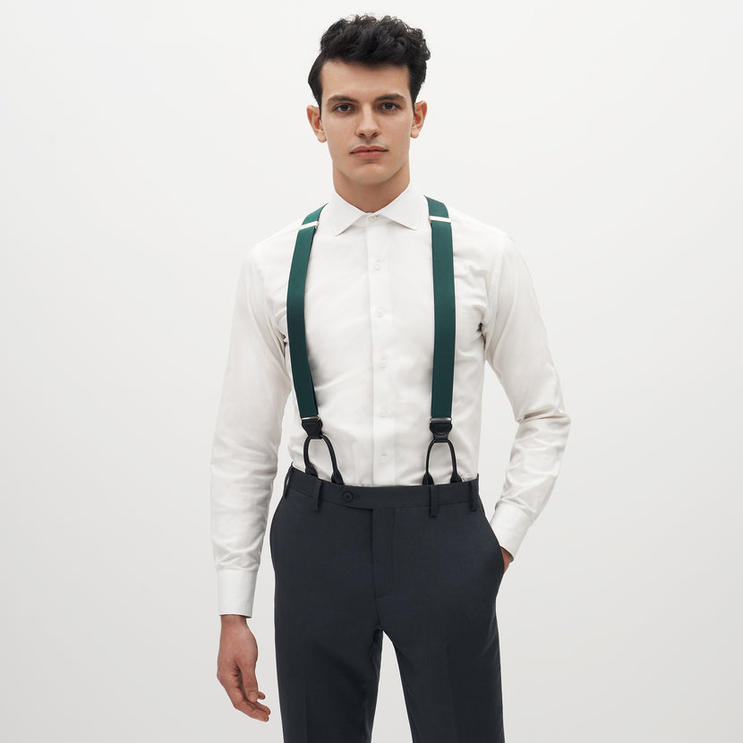Grosgrain Solid Hunter Suspenders