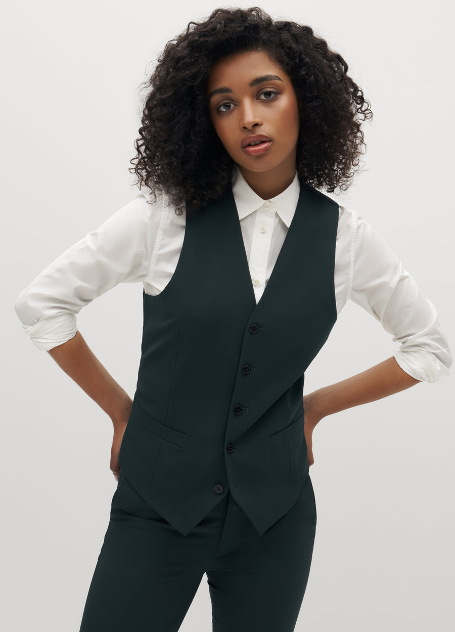 Dark Green Suit Vest | Vests for Weddings & Events