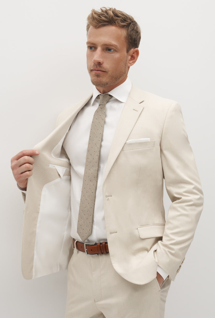 Men's Textured Gray Suit