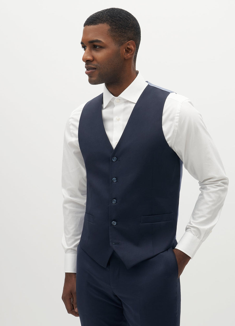 BOSS Suit vest HUGE slim fit in blue/ dark blue