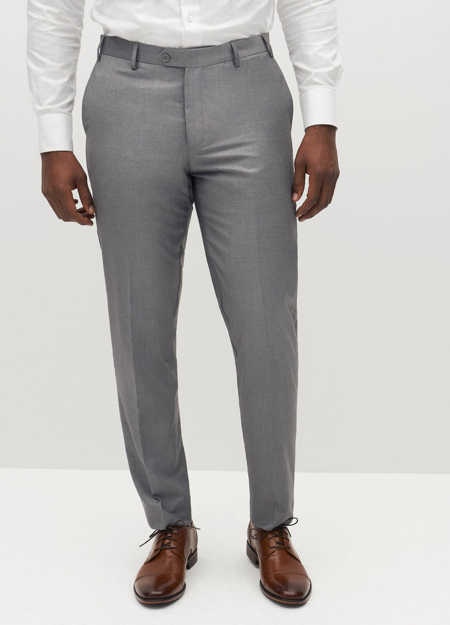 Textured Business Suit Trousers - Dark Grey