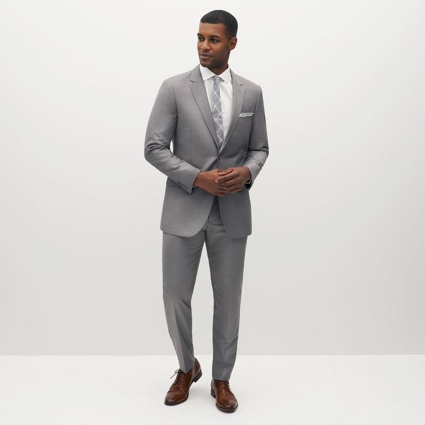 Men's Textured Gray Suit Jacket
