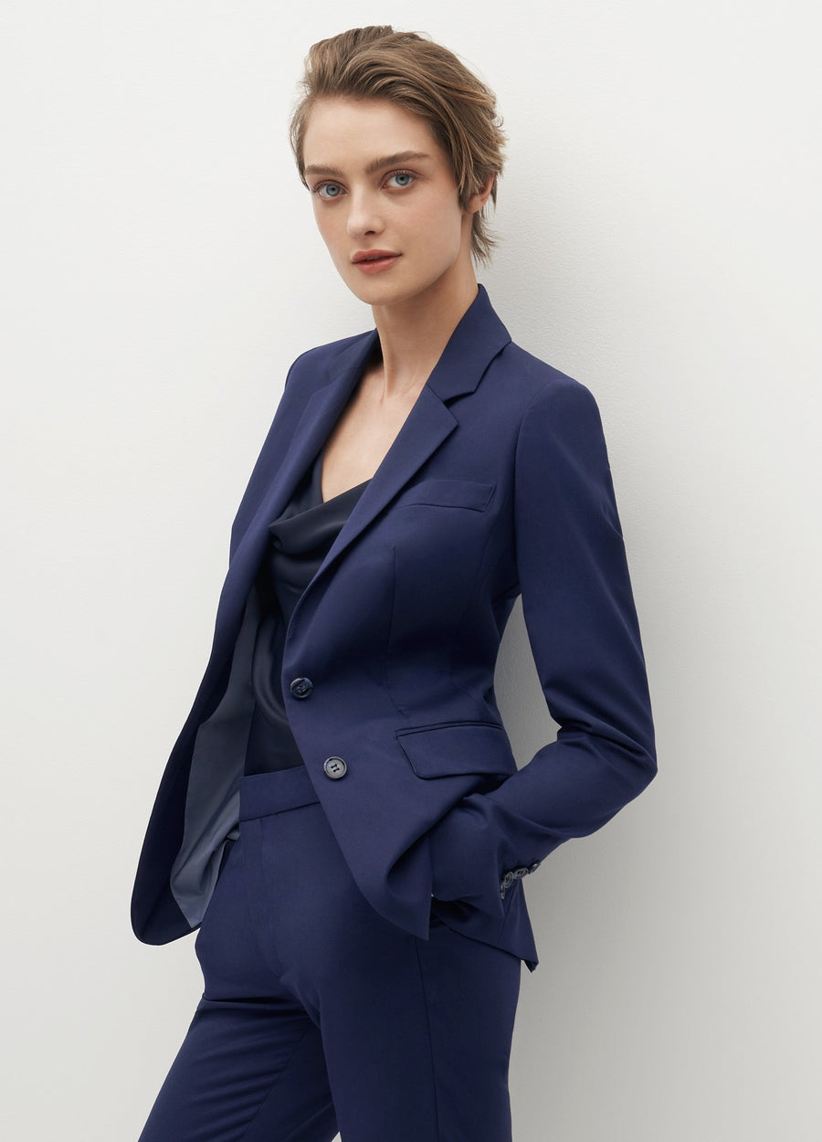 Light Blue Double-breasted Pantsuit for Women, Classic Blazer