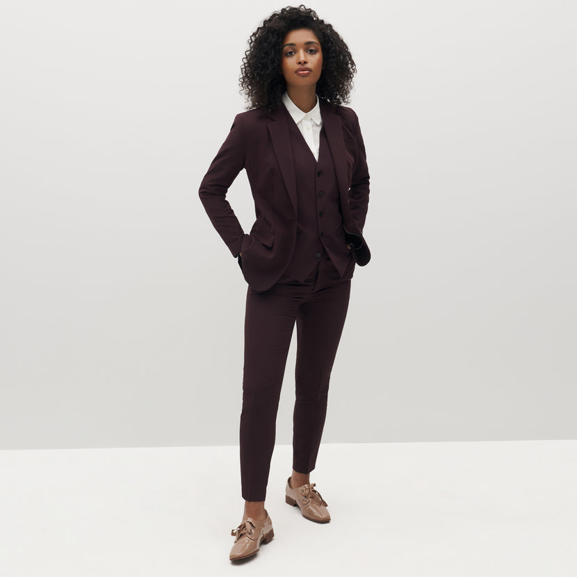 Women's Burgundy Suit Jacket