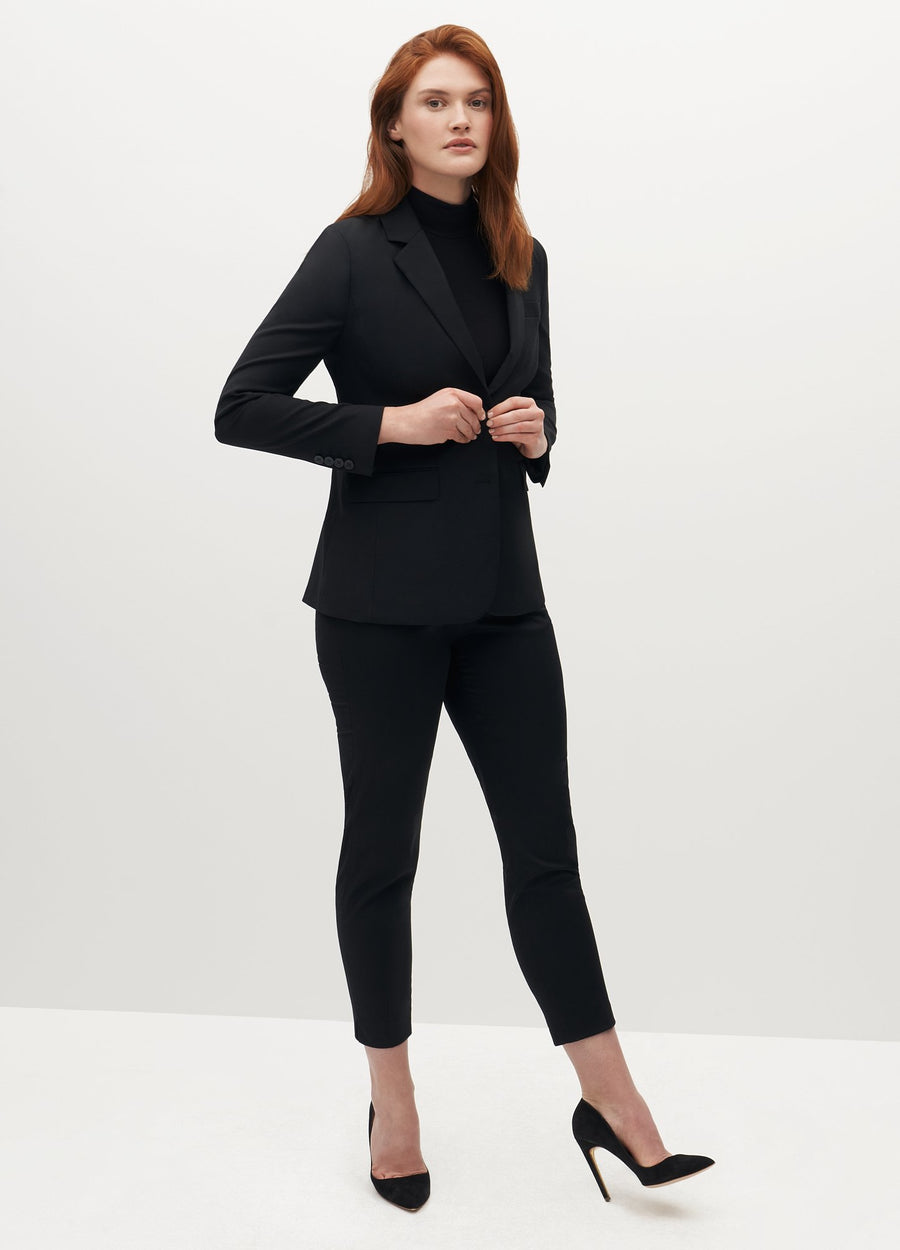 Formal Black Pantsuit for Women, Flared Pants Suit With Fitted