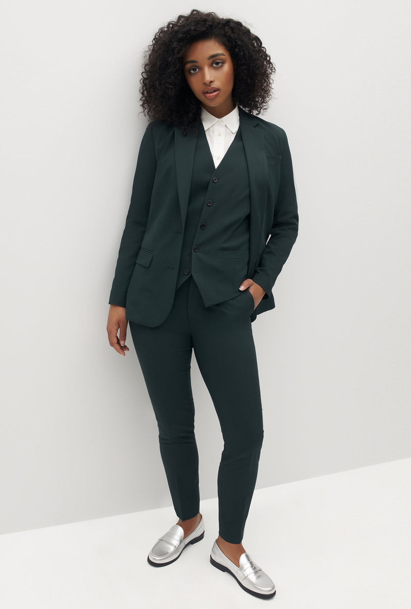 Womens Work Pants & Suit Pants | Navy Tapered Pants Womens Trousers – Anna  Thomas