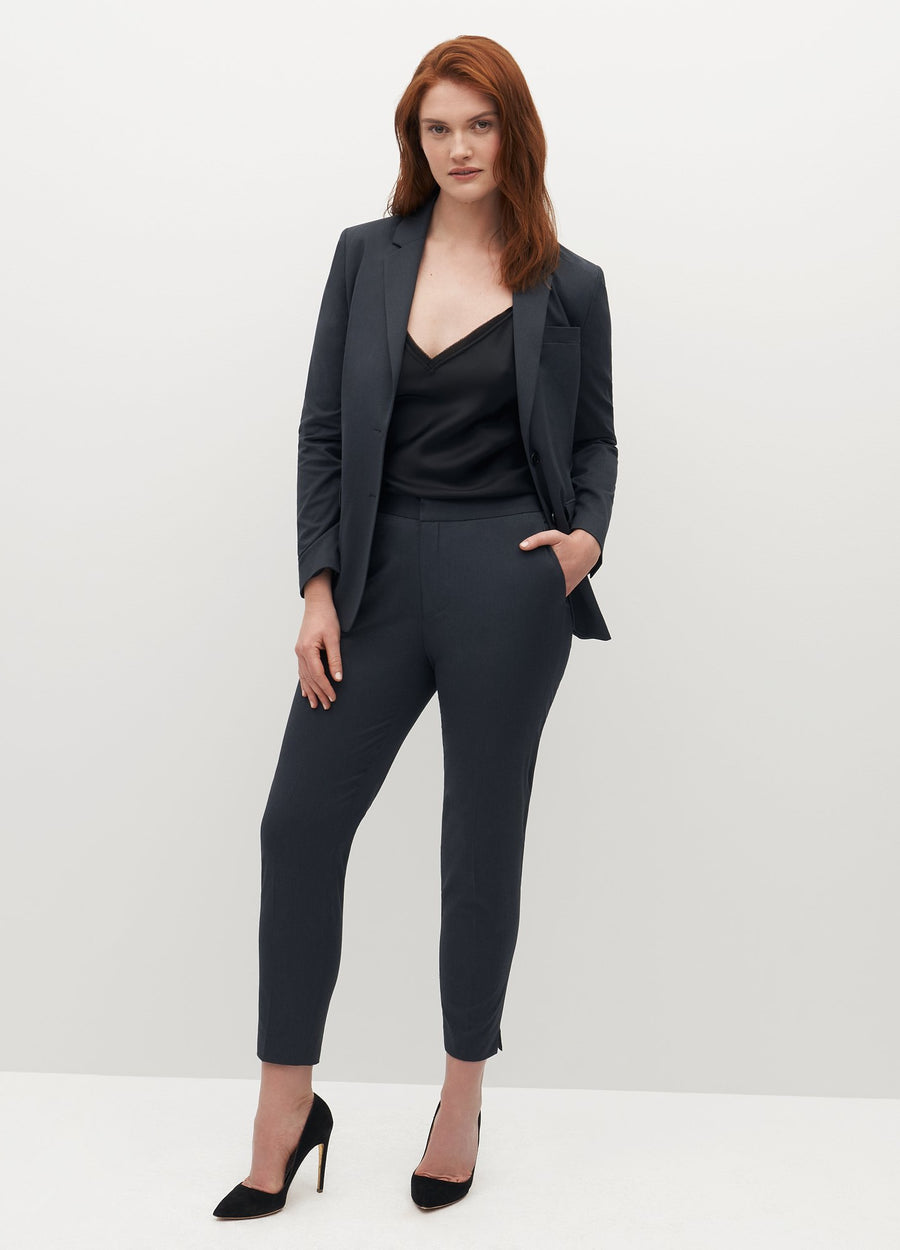 Black Gray Suit Pants Woman High Waist Pants Office Ladie Ashion