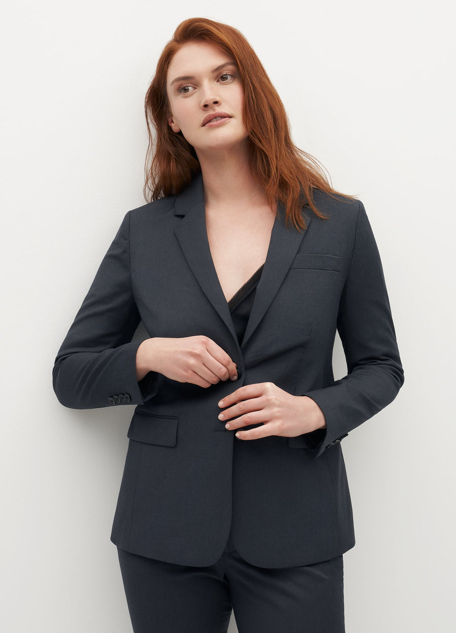 Womens Suits Women Black Back Split Button Blazer Coat Long Sleeve