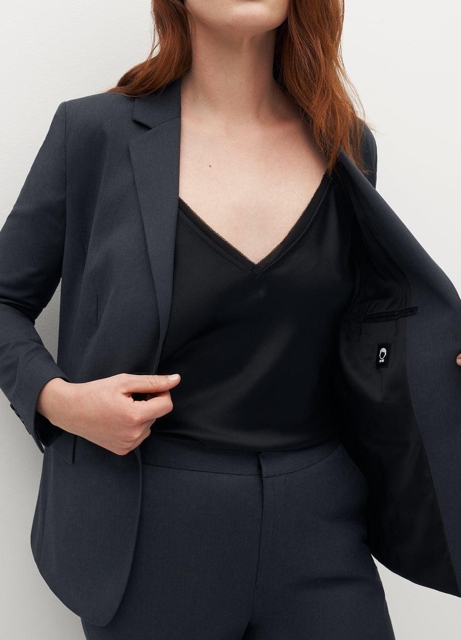 Women Coat Pants Set Blazer Casual Suit Plus Size V-Neck Lace