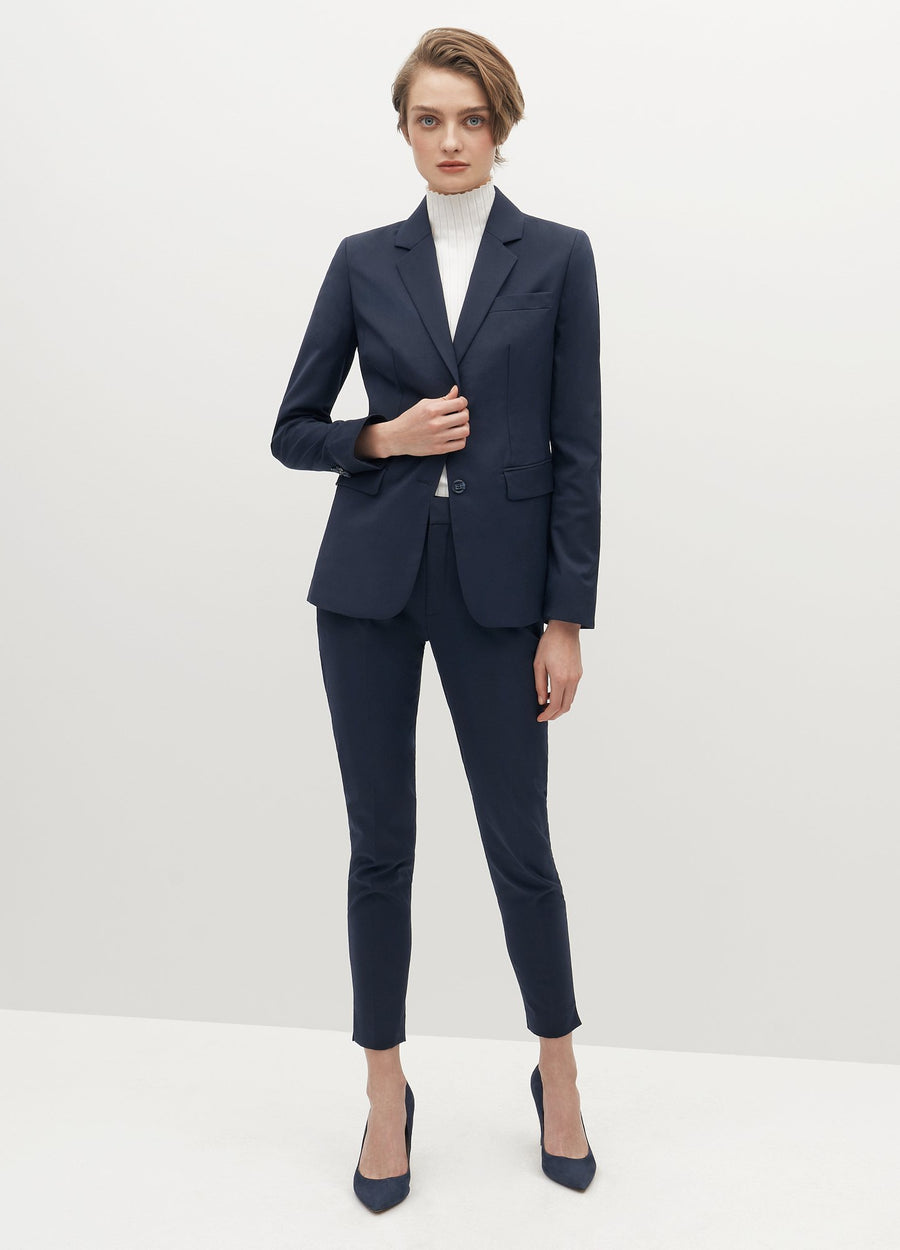 Navy Dress Pants with Blazer Outfits For Women (26 ideas & outfits)