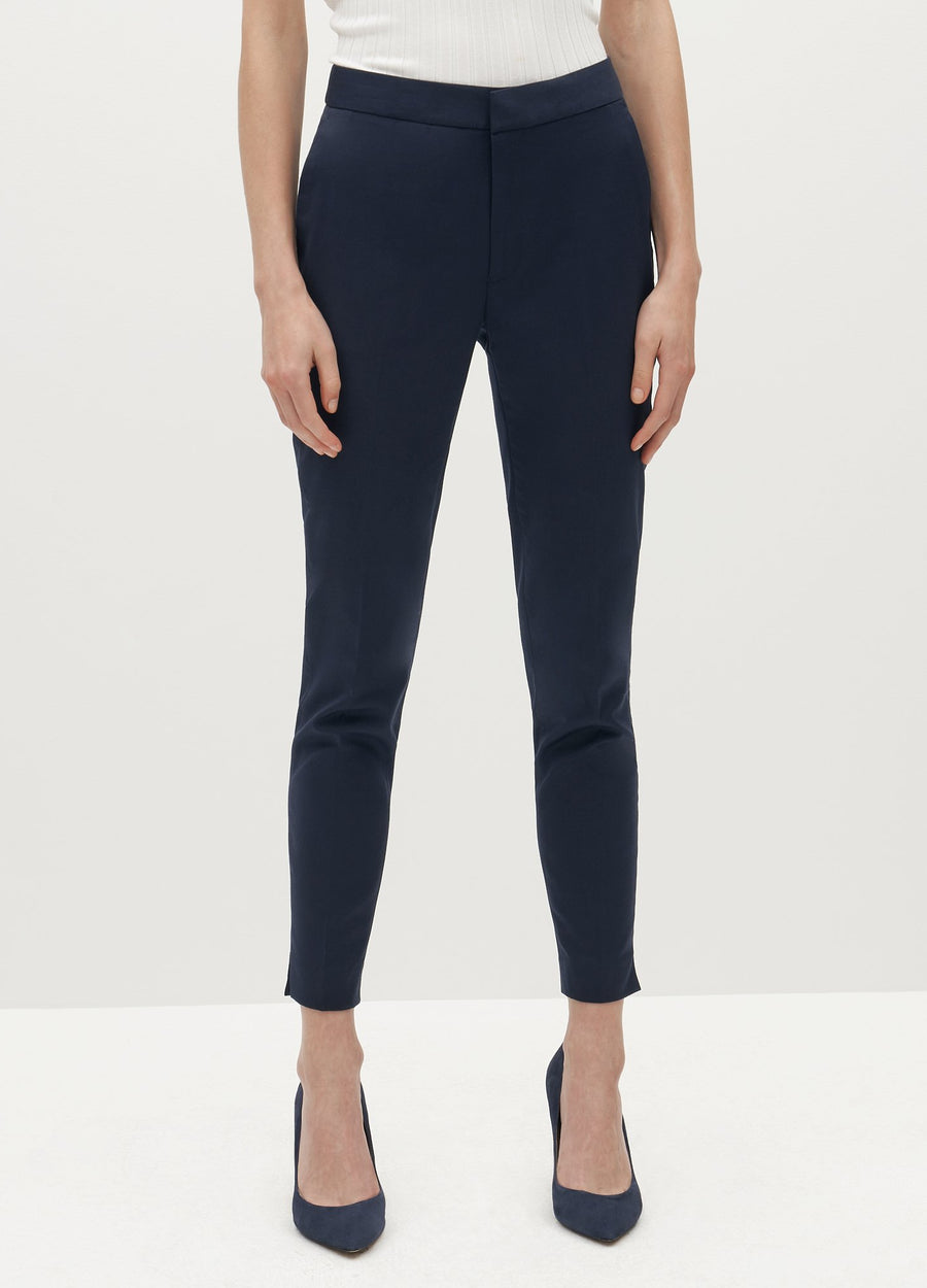 High-waist Dress Pants - Navy blue - Ladies