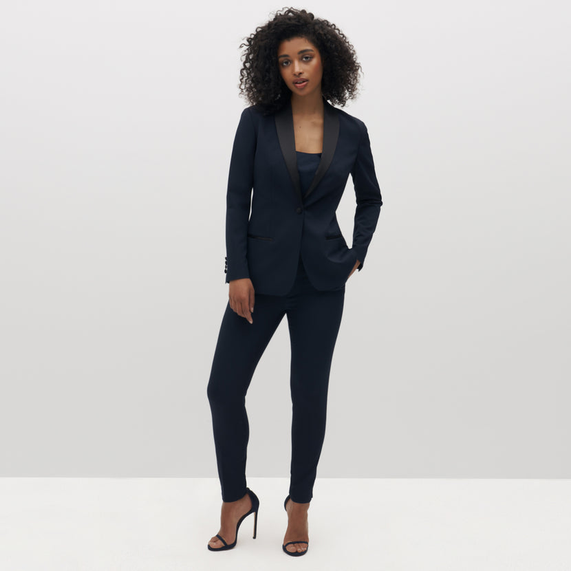 Women's Navy Tuxedo Jacket