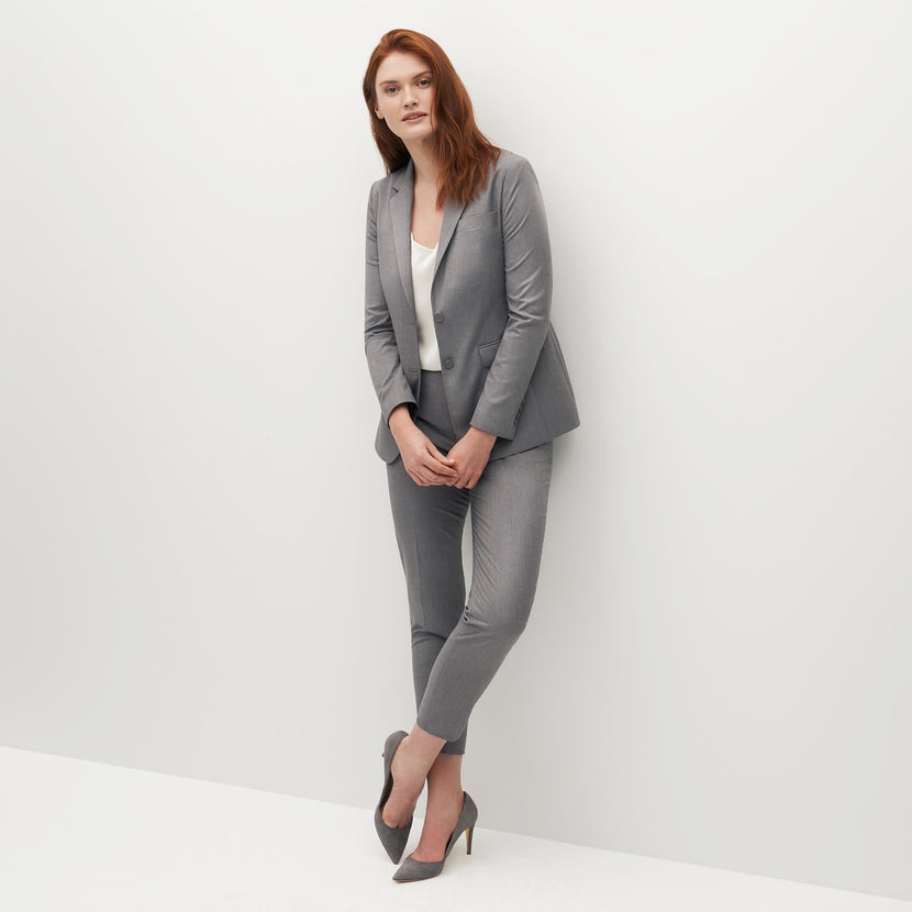 Women's Textured Gray Suit Jacket