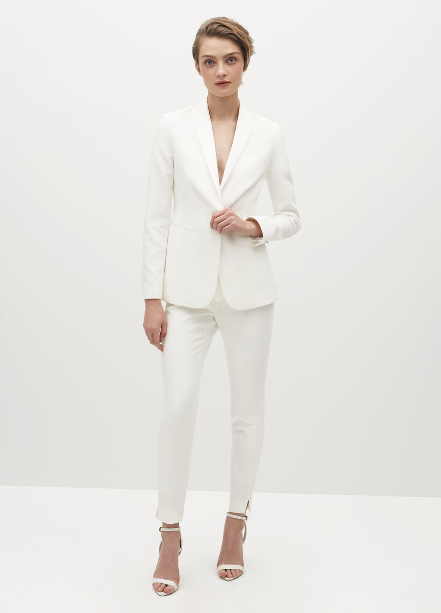 White Wedding Women Suit Set Blazer+Pants 2 Pieces Guest Prom