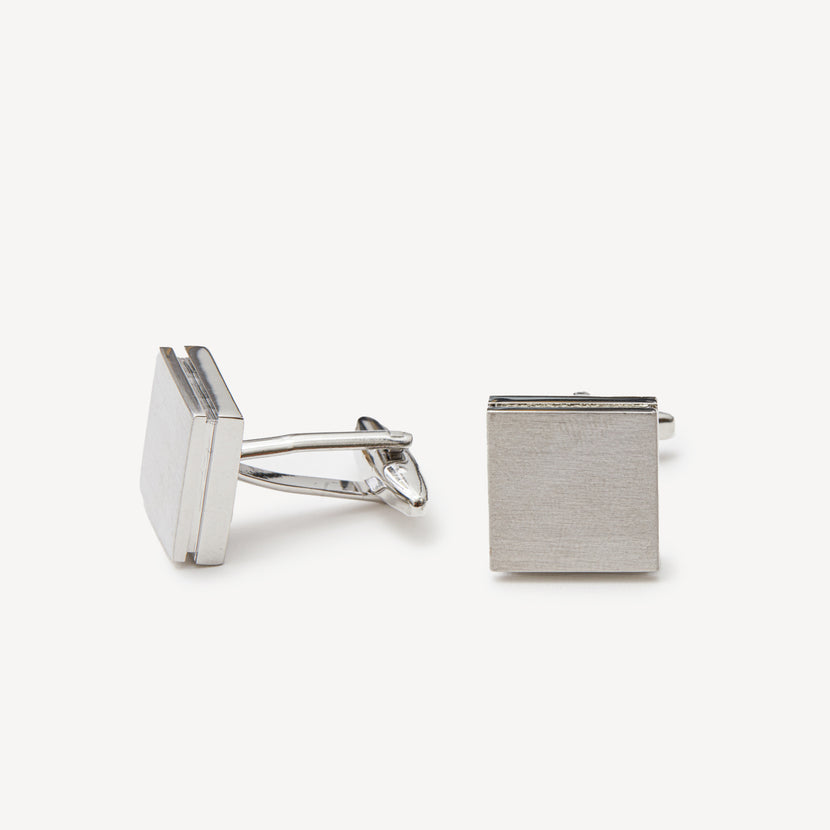 Textured Sweep Silver Cufflinks