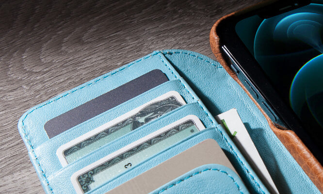 iPhone 12 & 12 pro wallet leather case with MagSafe