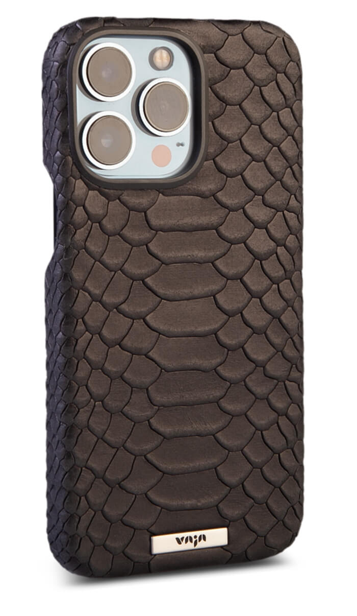 iPhone 14 Pro wallet leather case with snake pattern - Vaja