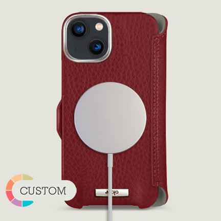 Custom Wallet iPhone 13 leather case with MagSafe