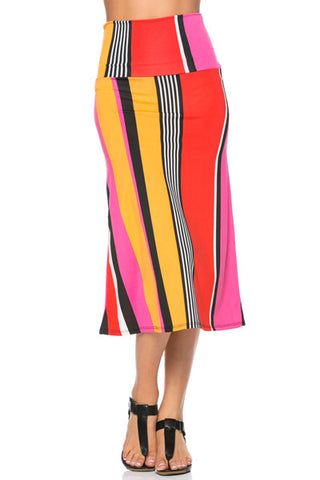 Midi-Skirt - bright stripes - Belle + Bliss Boutique - 1