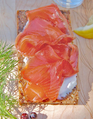 Gravlax on toast made with Wine Forest Wild Foods Wild Juniper Berry Rub