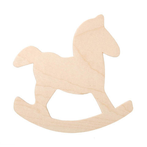 unfinished wooden rocking horse