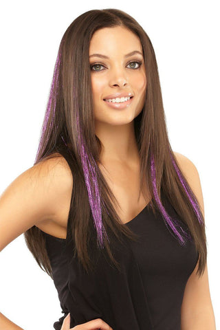EasiTinsel colorful hair extensions.