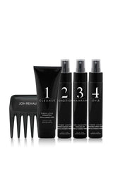 Synthetic Travel hair kit for women's wigs - shampoo, conditioner, comb, and detangle spray.