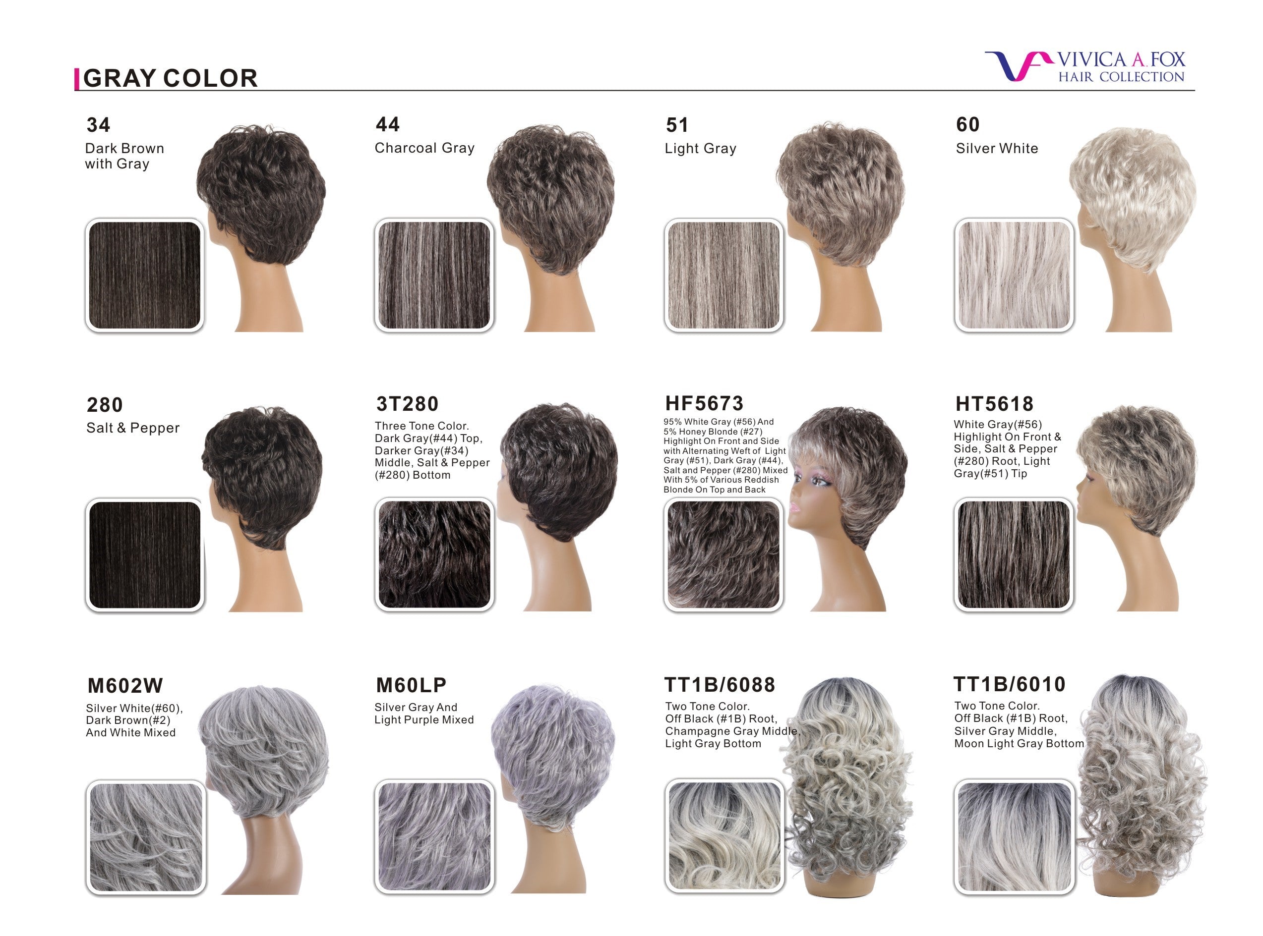 African American Wig Color Chart