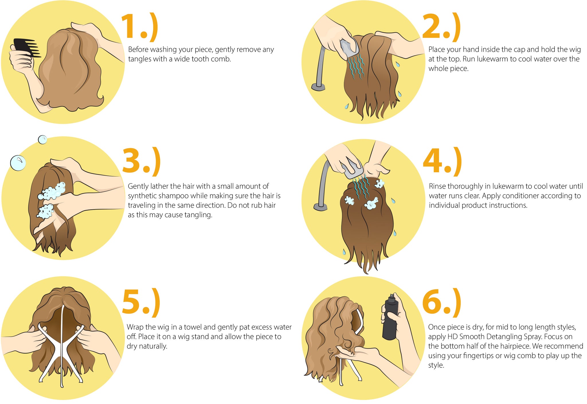 6 steps on how to wash your hair.
