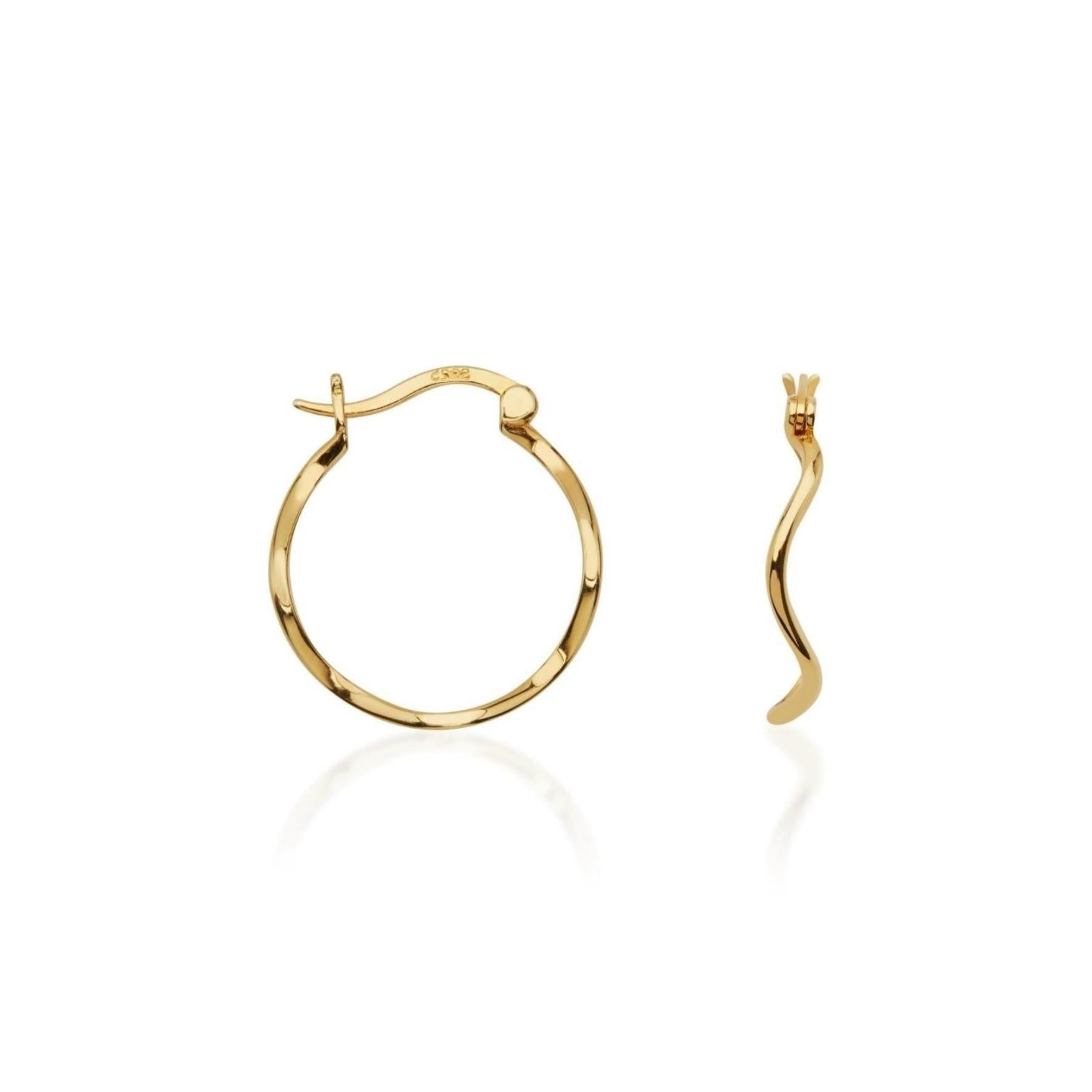 Wave Hoops Earrings - Luxury S00 Gold