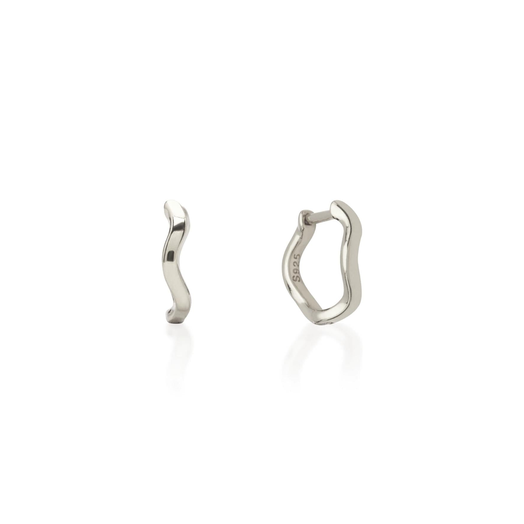 Silver Aspen Huggie Earring Set | Adorn Luxe | Adornmonde