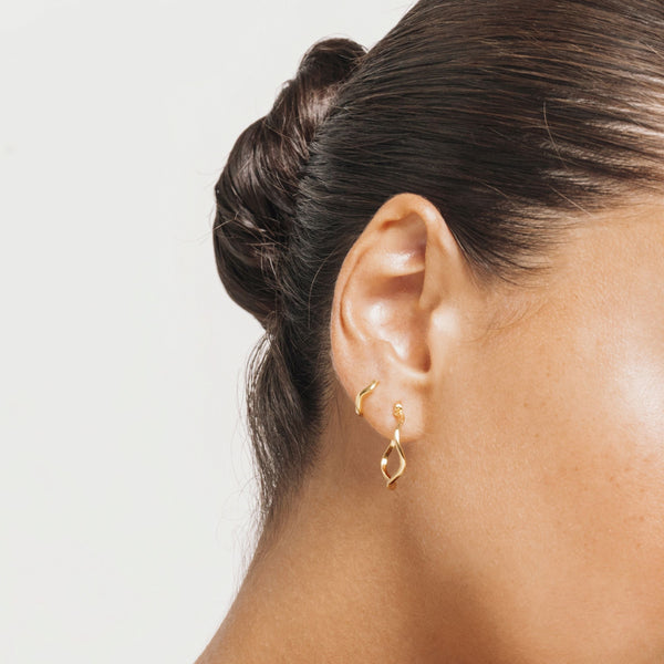 Wave Hoops Earrings - Luxury S00 Gold