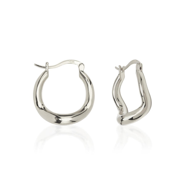 Vincy V-Shape Hoop Earrings 18K Gold/Silver