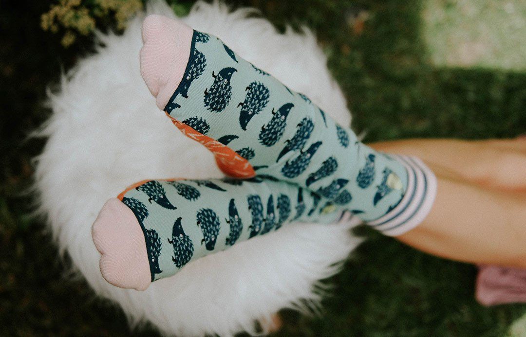 Hedgehog Socks - Cute Women's Socks - Woven Pear