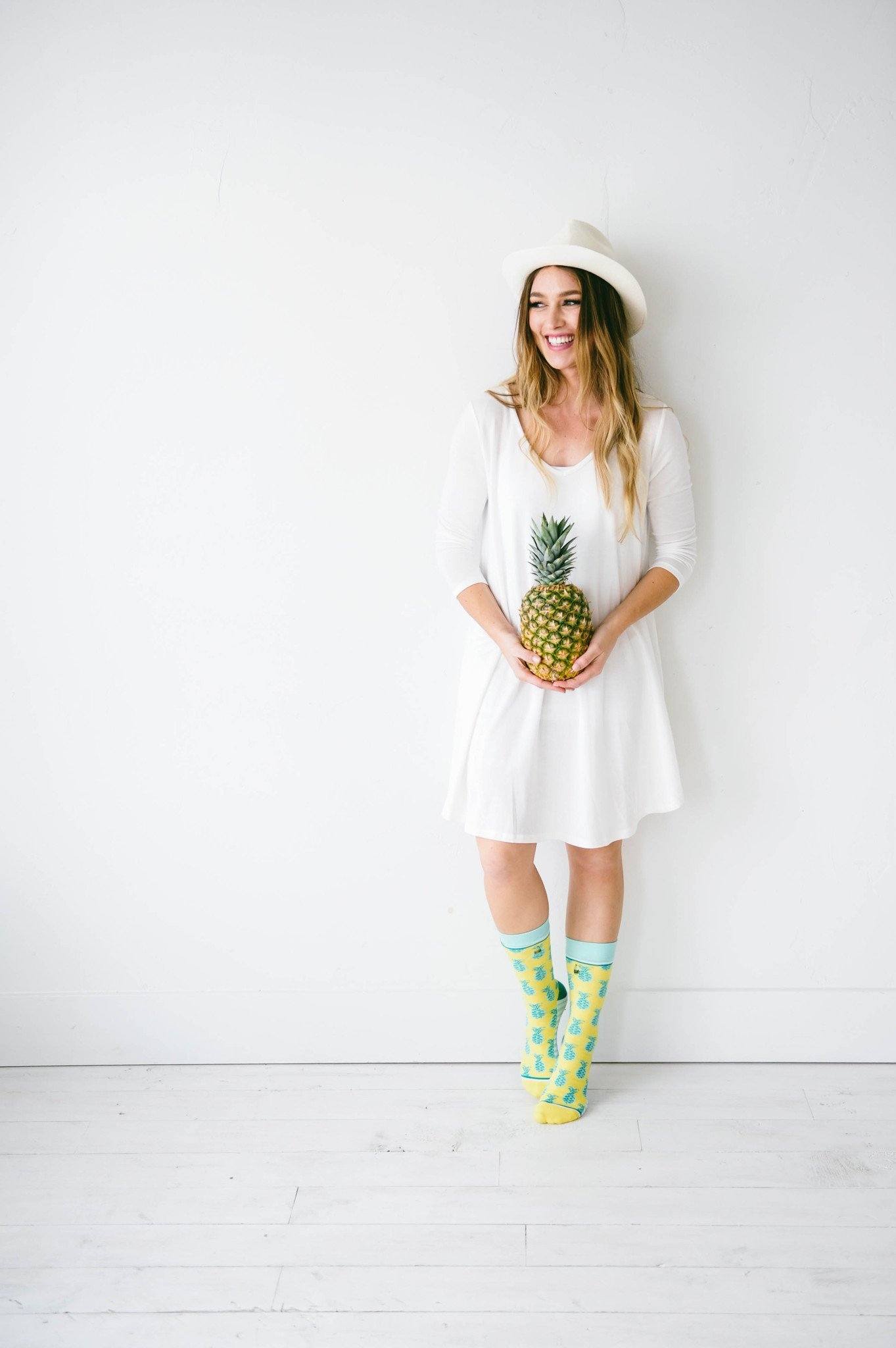 Women's Pineapple Patterned Socks | Woven Pear - Woven Pear