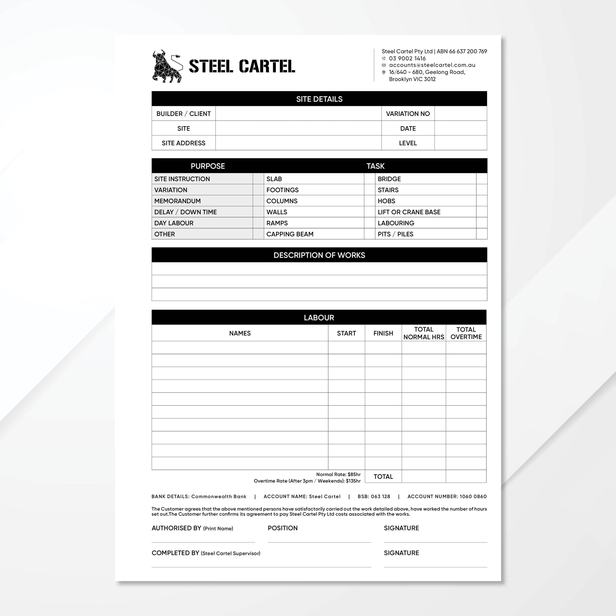 custom carbon invoice book