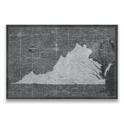 Conquest Maps World Travel Map with Pins Modern Slate Style Push