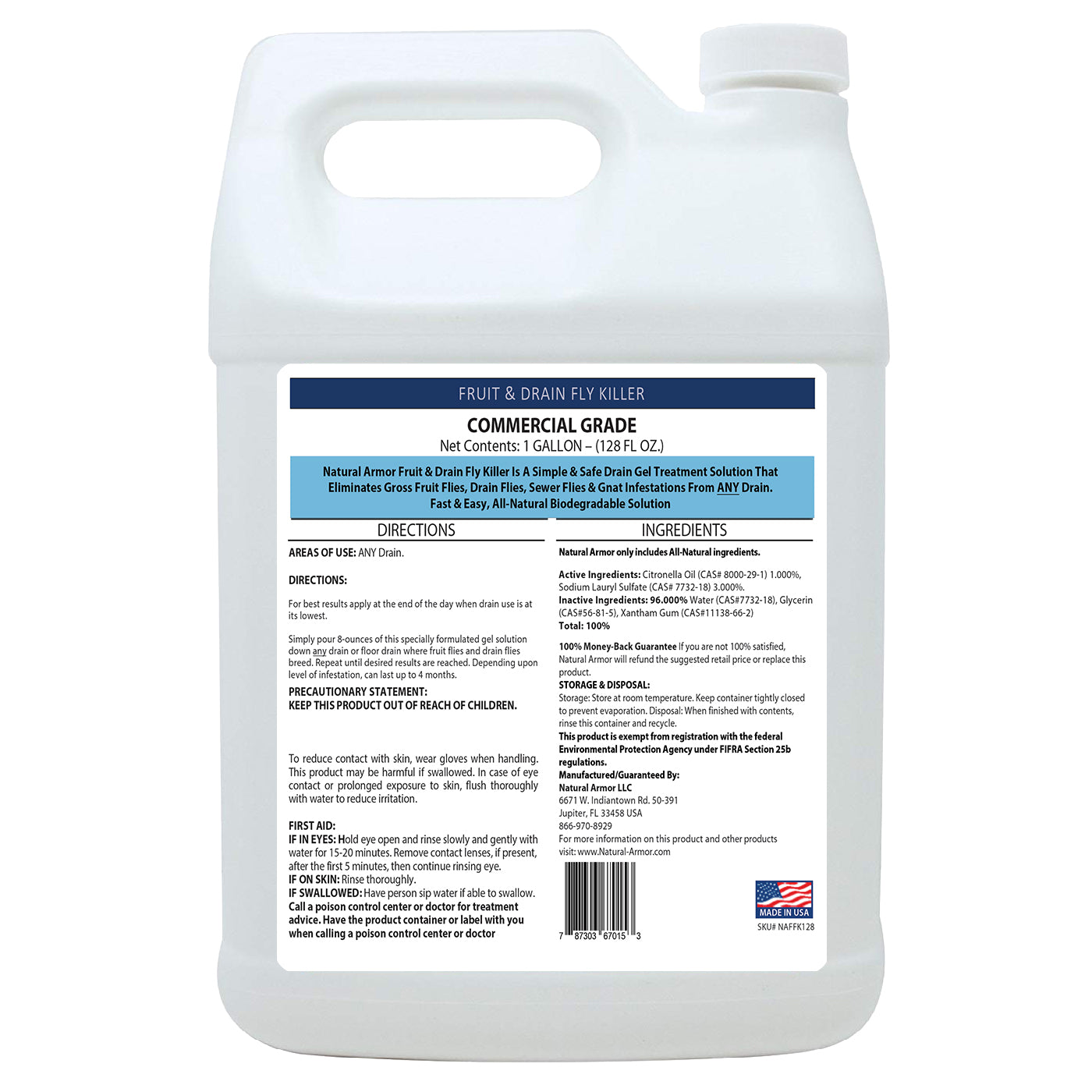 Fruit & Drain Fly Killer (1) Gallon Natural Armor