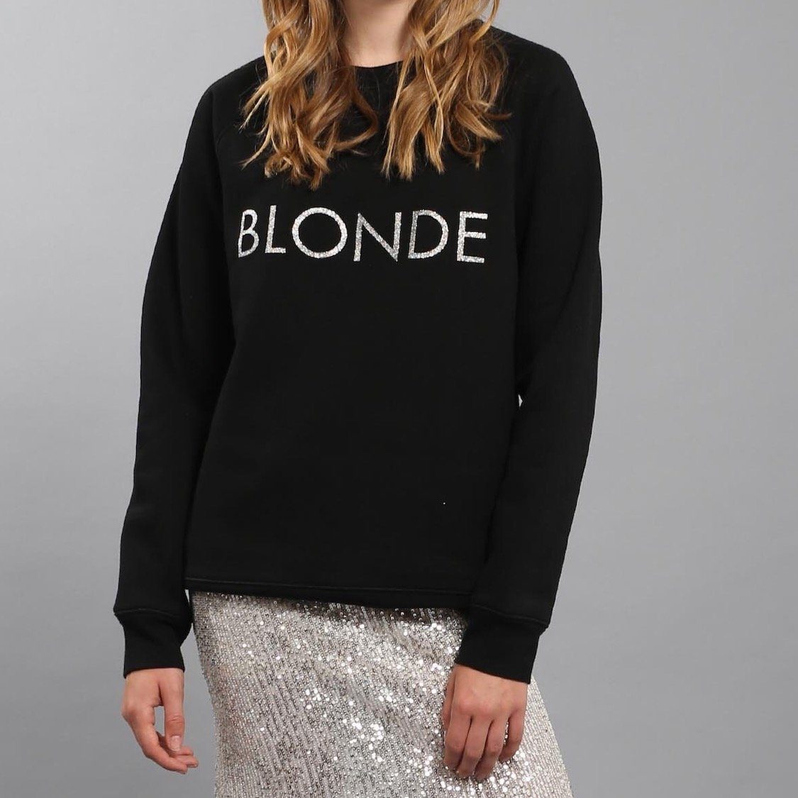 blonde crewneck sweatshirt