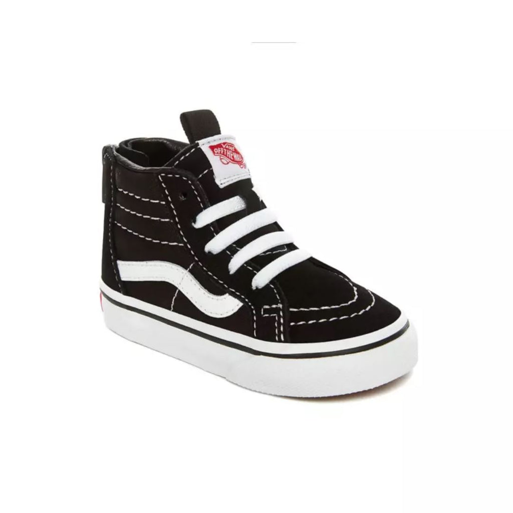 vans size 4 black and white