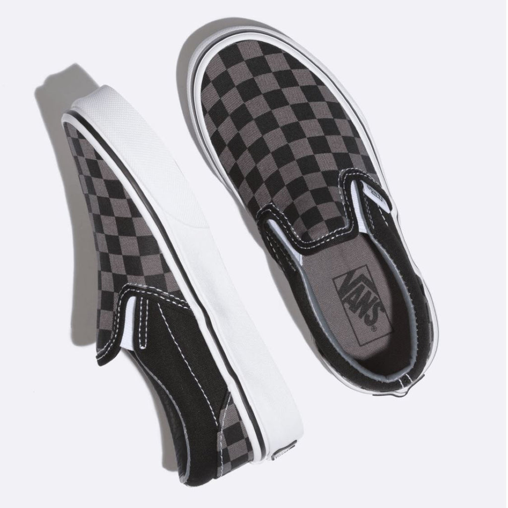 vans classic slip on black pewter check