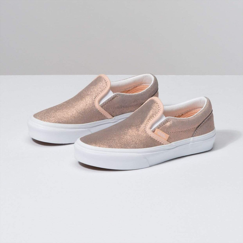 rose gold slip on vans