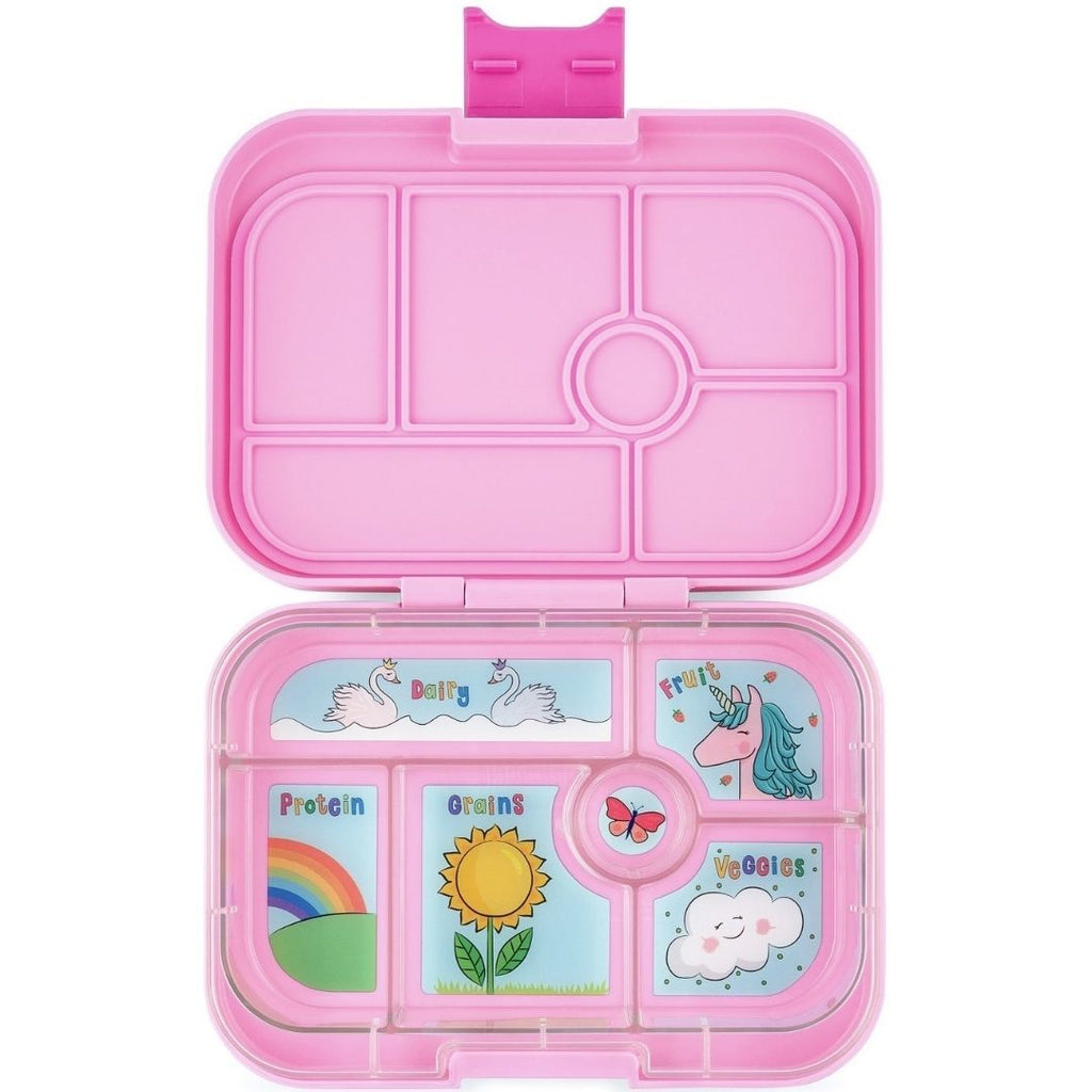 Yumbox 6 Compartment Original - Power Pink with Unicorn Tray Feeding & Mealtime Yumbox 